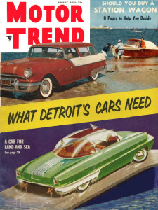 MOTOR TREND 1955 AUG - NEW CORVETTE V-8, MG, INDY 500